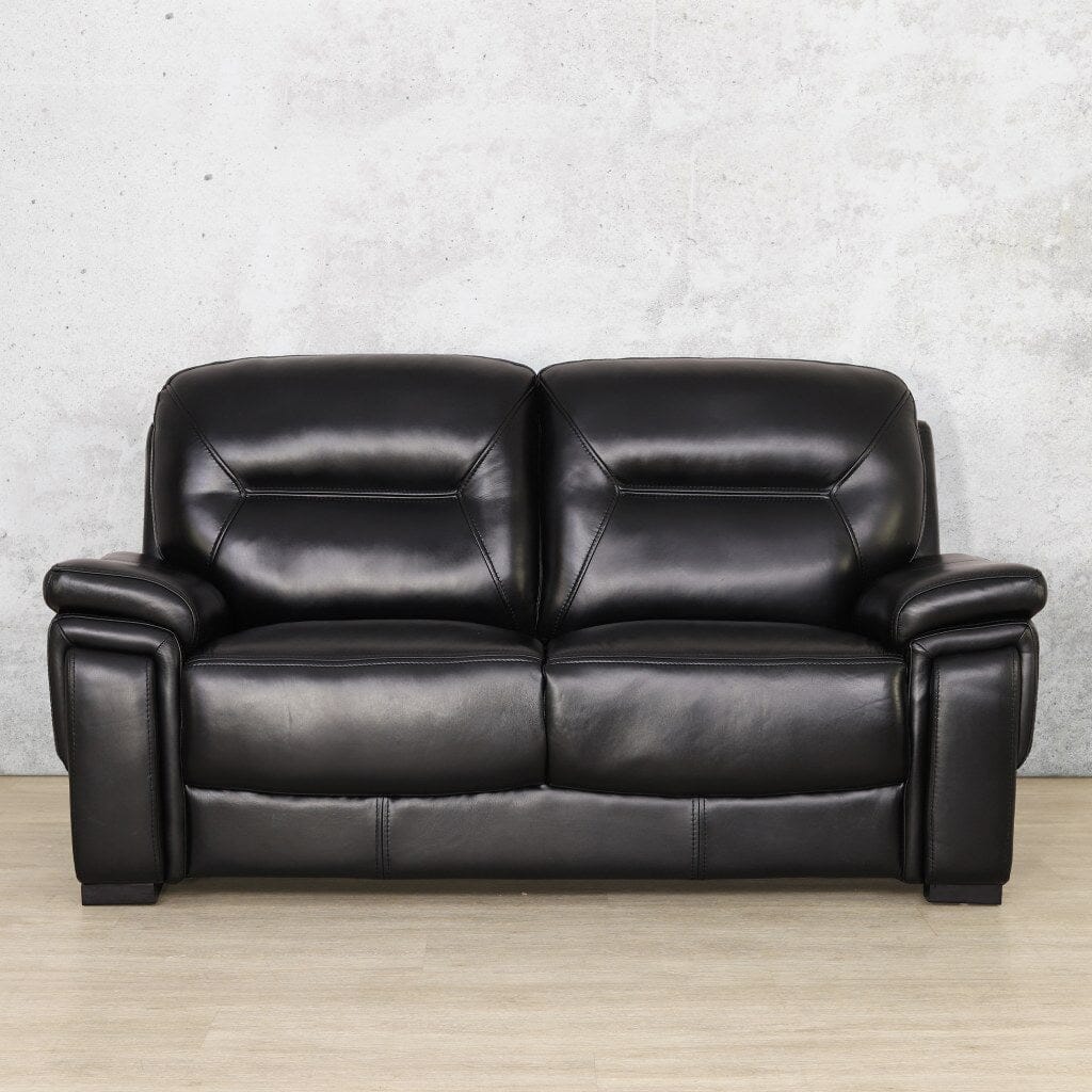 San Lorenze 2 Seater Leather Sofa Leather Sofa Leather Gallery Czar Black 