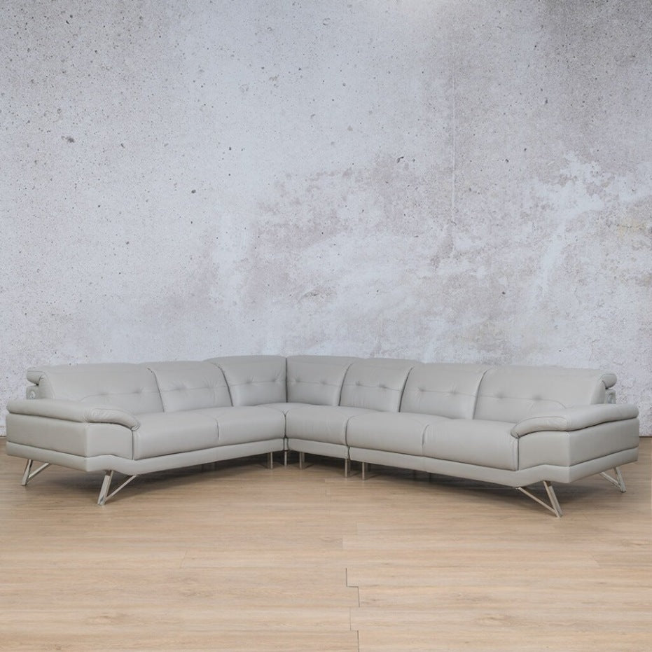 San Pablo Leather Sectional - Grey - Leather Sectional