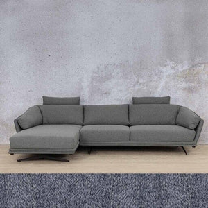 Santana Fabric Sofa Chaise Sectional 3s LHF Fabric Sectional Leather Gallery Adriatic Navy 