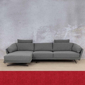 Santana Fabric Sofa Chaise Sectional 3s LHF Fabric Sectional Leather Gallery Delicious Cherry 