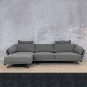 Santana Fabric Sofa Chaise Sectional 3s LHF Fabric Sectional Leather Gallery Onyx Bottle Green 
