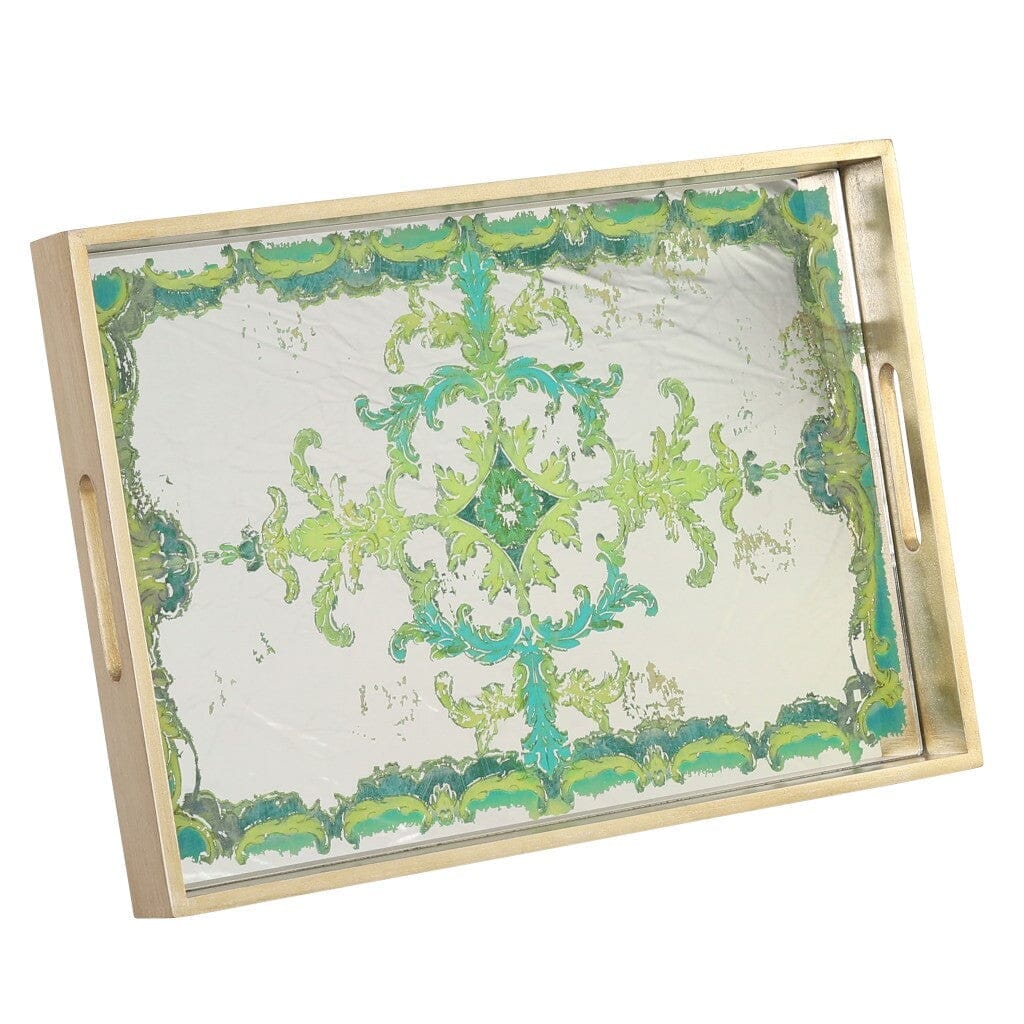 Scroll Tray - Green Trays Leather Gallery 