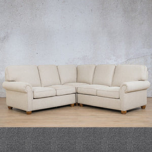 Salisbury Fabric L-Sectional 5 Seater Fabric Sectional Leather Gallery Silver Charm 