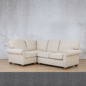 Salisbury Fabric L-Sectional 4 Seater - LHF Fabric Sectional Leather Gallery Silver Charm 