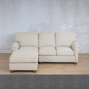 Salisbury Fabric Sofa Chaise Sectional - LHF Fabric Corner Suite Leather Gallery Silver Charm 