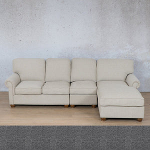 Salisbury Fabric Sofa Chaise Modular Sectional - RHF Fabric Corner Suite Leather Gallery Silver Charm 