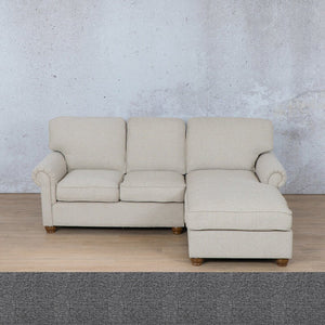 Salisbury Fabric Sofa Chaise Sectional - RHF Fabric Corner Suite Leather Gallery Silver Charm 
