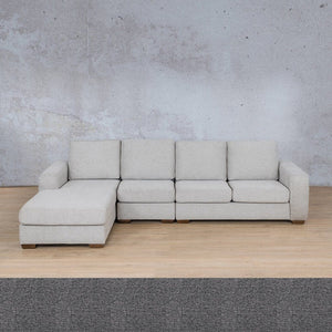Stanford Fabric Modular Sofa Chaise - LHF Fabric Sectional Leather Gallery Silver Charm 