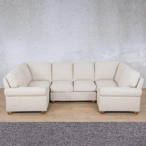 Salisbury Fabric U-Sofa Sectional Fabric Sectional Leather Gallery Silver Charm 