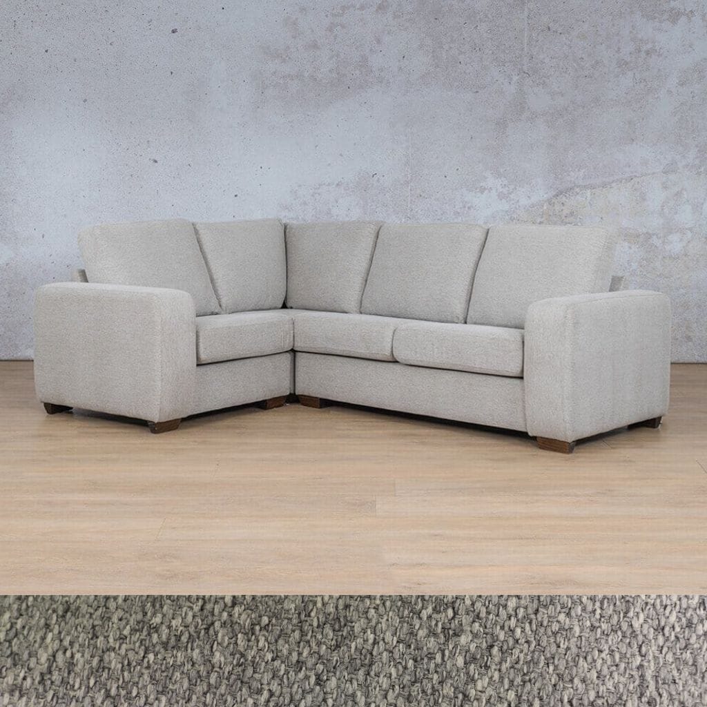 Stanford Fabric L-Sectional 4 Seater - LHF Fabric Sectional Leather Gallery Kenya Grey 