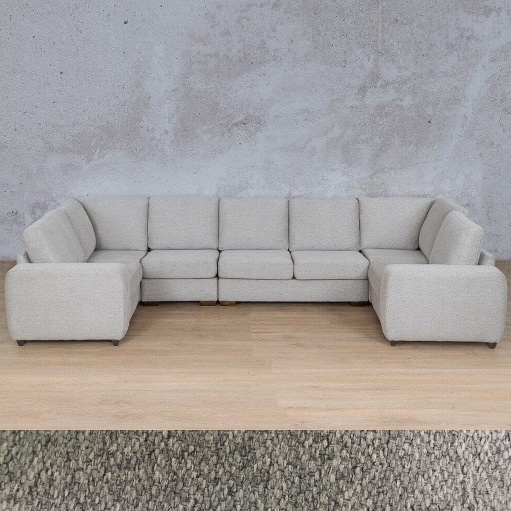 Stanford Fabric Modular U-Sofa Fabric Sofa Leather Gallery Kenya Grey 