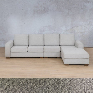 Stanford Fabric Modular Sofa Chaise - RHF Fabric Sectional Leather Gallery Kenya Grey 