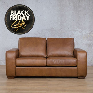 Stanford 2 Seater Leather Sofa - Czar Pecan - Black Friday Sale Leather Sofa Leather Gallery 