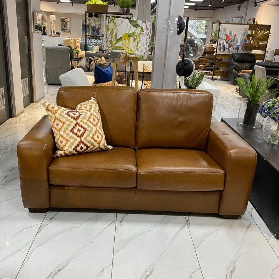 Stanford 2 Seater Leather Sofa - Czar Pecan - Warehouse Clearance Leather Sofa Leather Gallery 