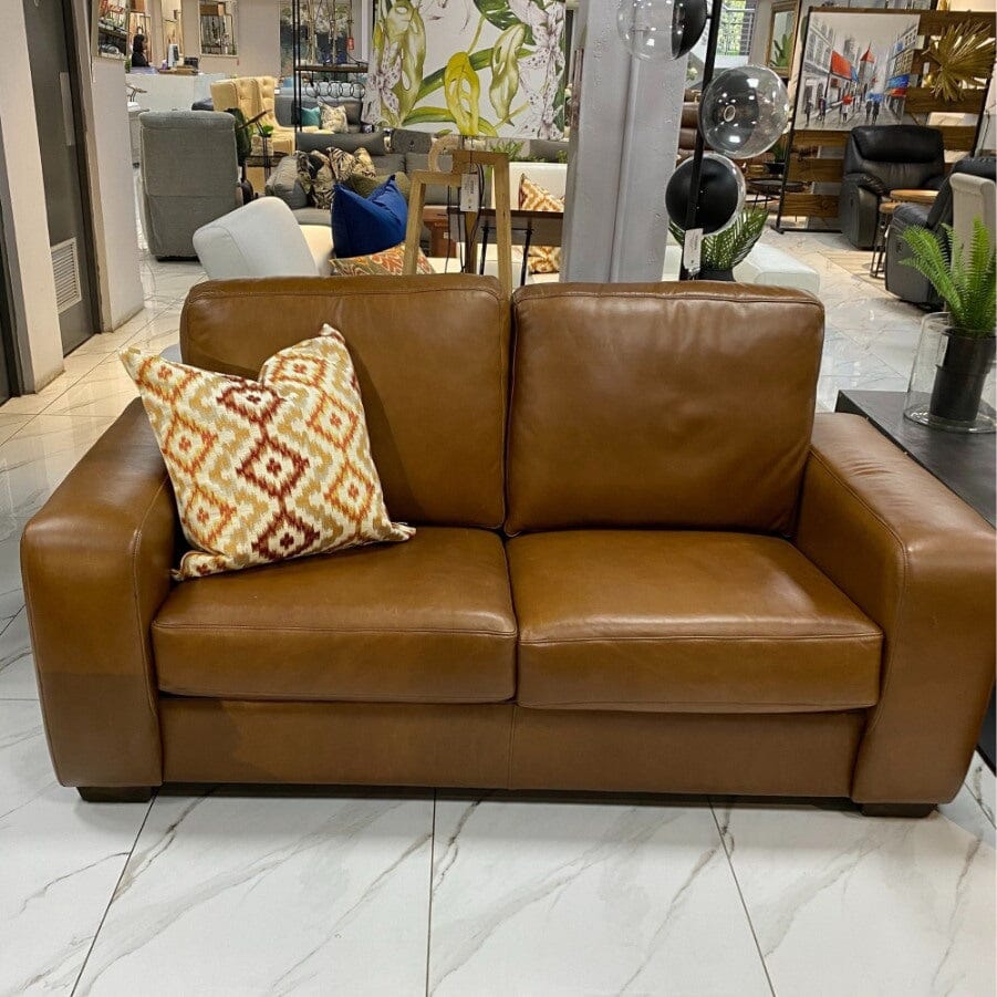 Stanford 2 Seater Leather Sofa - Czar Pecan - Warehouse Clearance Leather Sofa Leather Gallery 