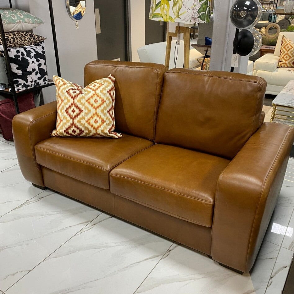 Stanford 2 Seater Leather Sofa - Czar Pecan - Warehouse Clearance Leather Sofa Leather Gallery 