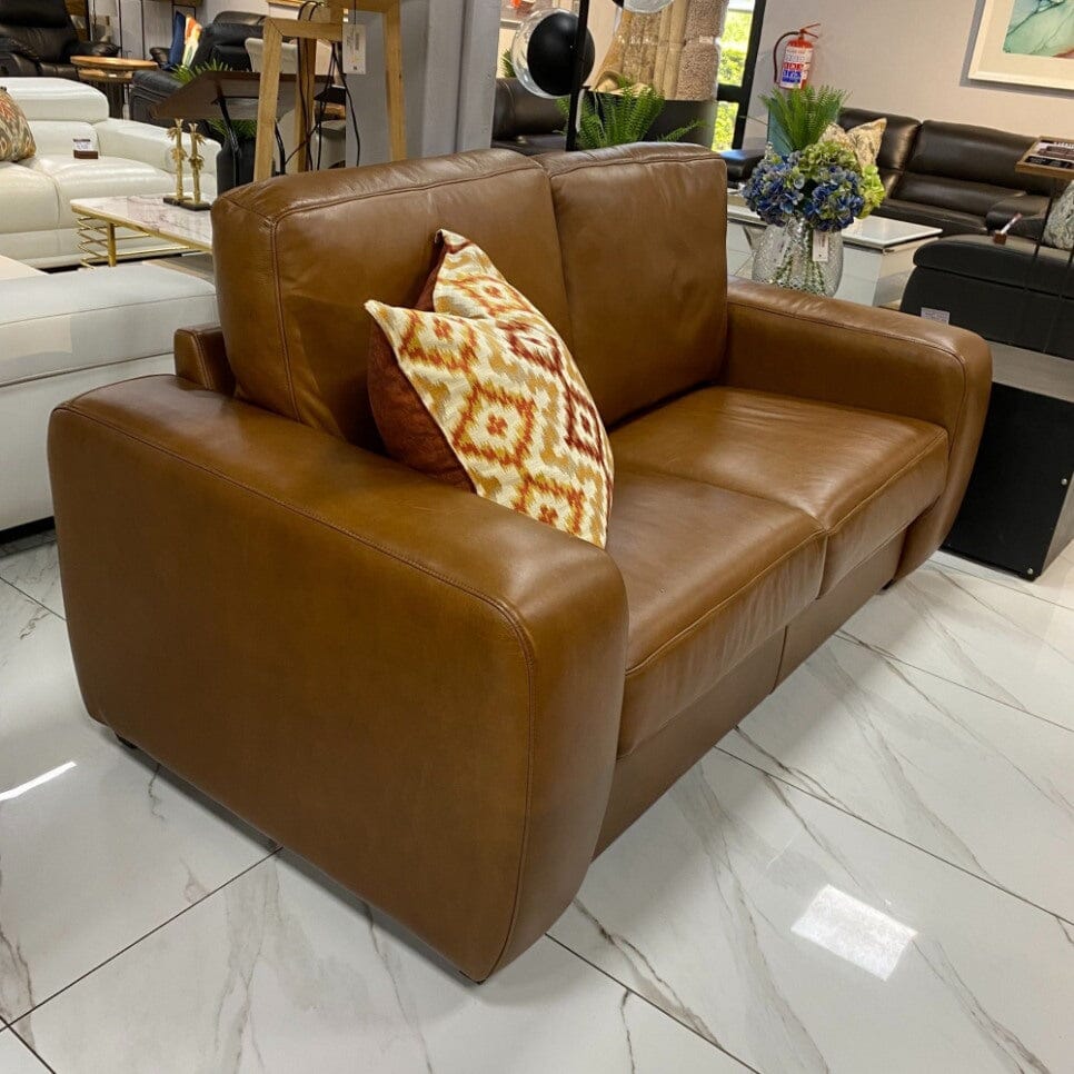 Stanford 2 Seater Leather Sofa - Czar Pecan - Warehouse Clearance Leather Sofa Leather Gallery 