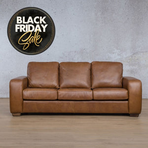 Stanford 3 Seater Leather Sofa - Czar Pecan - Black Friday Sale Leather Sofa Leather Gallery 