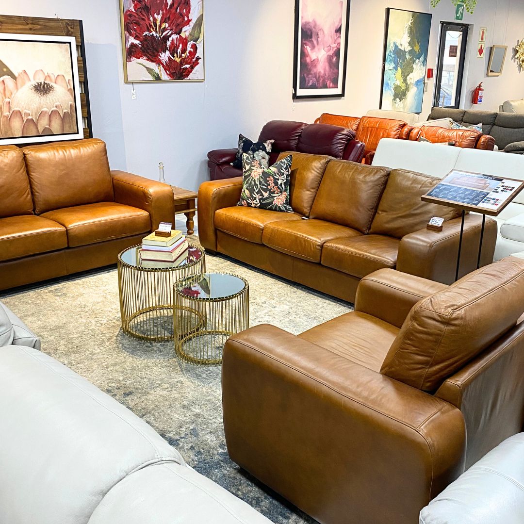 Stanford 3+2+1 Leather Sofa Suite - Warehouse Clearance