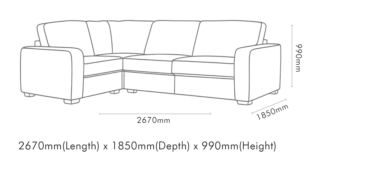 Stanford  4 Seater Leather L Shape Couch - LHF