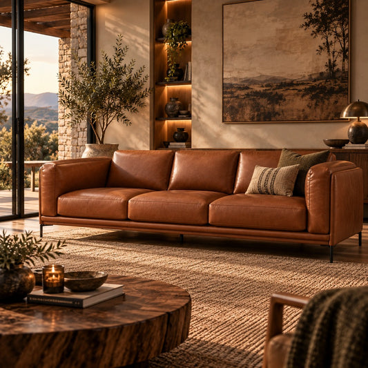 Stattera | Stellan 3 Seater Leather Couch - Midnight Brown