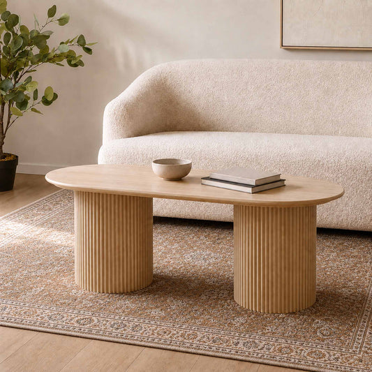 Sybil Coffee Table - Natural | Leather Gallery 