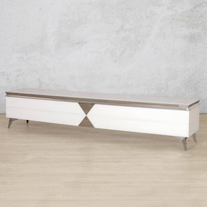 Brooklyn TV/Plasma - White & Silver Coffee Table Leather Gallery 