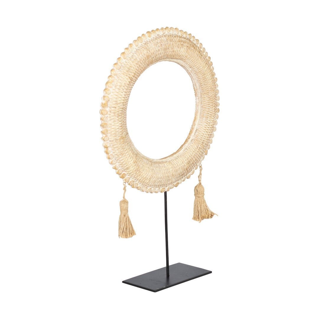 Tahiti Ring Ornament I Ornament Leather Gallery Cream 21 x 6.5 x 33cm 
