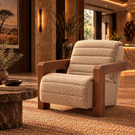 Tenor Fabric Armchair - Stone Beige