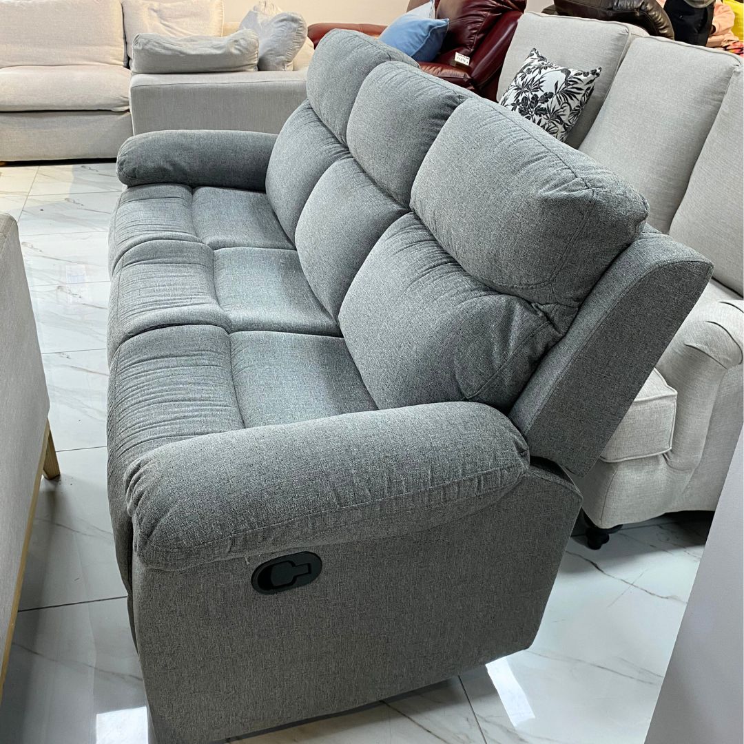 Tinetto 3 Seater Recliner - Chromium Grey - Warehouse Clearance