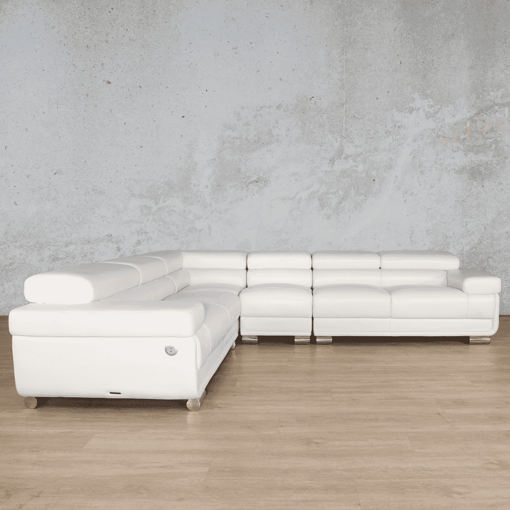 Tobago Leather L-Sectional - Available on Special Order Plan Only Leather Sectional Leather Gallery White 