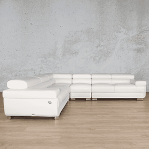 Tobago Leather L-Sectional - Available on Special Order Plan Only Leather Sectional Leather Gallery White 