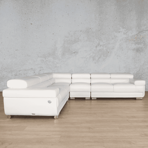 Tobago Leather L-Sectional - Available on Black Friday Special Order Plan Only Leather Sectional Leather Gallery White 