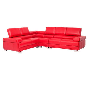 San Miguel L-Sectional Leather Sectional Leather Gallery Red 