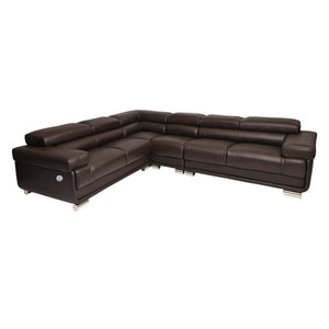 Tobago Leather L-Sectional - Available on Special Order Plan Only Leather Sectional Leather Gallery Choc 
