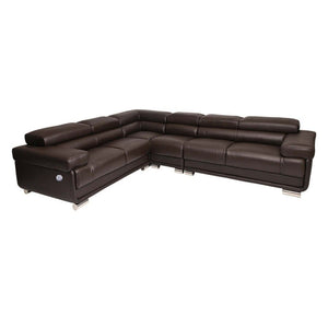 Tobago Leather L-Sectional Leather Sectional Leather Gallery Choc 