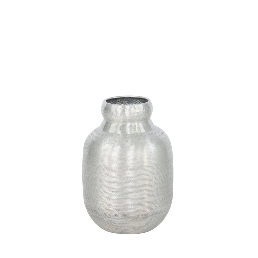 Trojan Carved Vase - Medium Vase Leather Gallery Silver 27 x 35 cm 