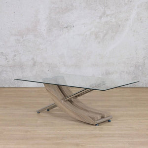 Tropez Grey Oak Glass Coffee Table - Available on Special Order Plan Only Coffee Table Leather Gallery 