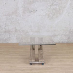 Tropez Glass Coffee Table - Grey Oak Coffee Table Leather Gallery 