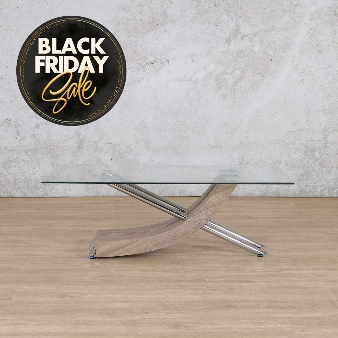 Tropez Glass Coffee Table - Grey Oak