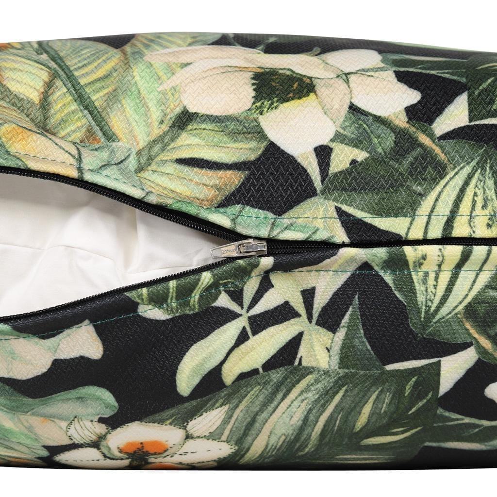 Tropical Orchid Green Cushion Cushion Leather Gallery 