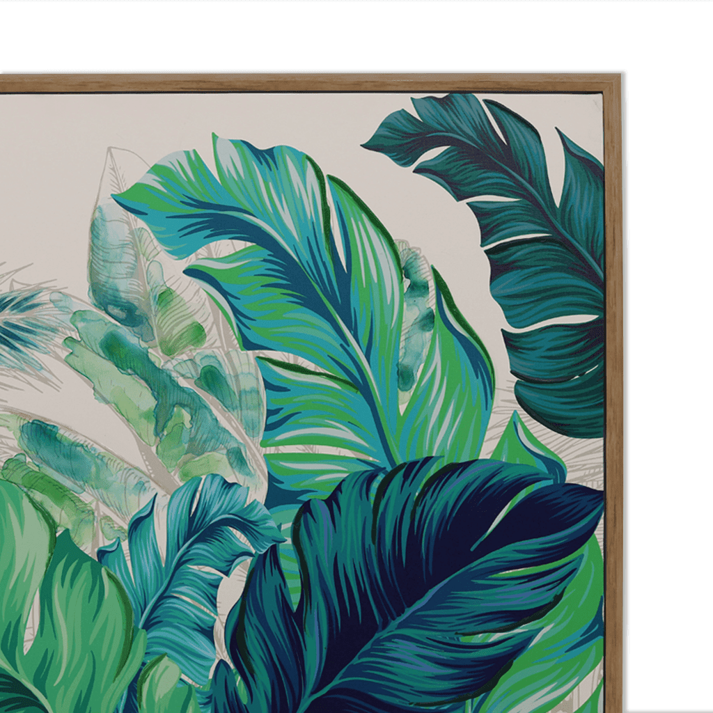 Tropical Rainforest Artwork Painting Leather Gallery Gold 740mm x 1500mm 