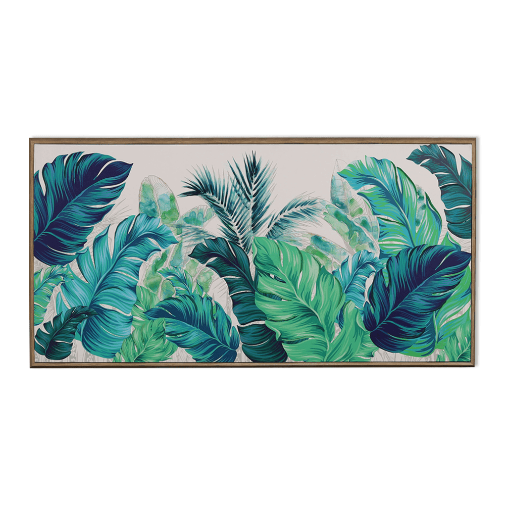 Tropical Rainforest Artwork Painting Leather Gallery Gold 740mm x 1500mm 