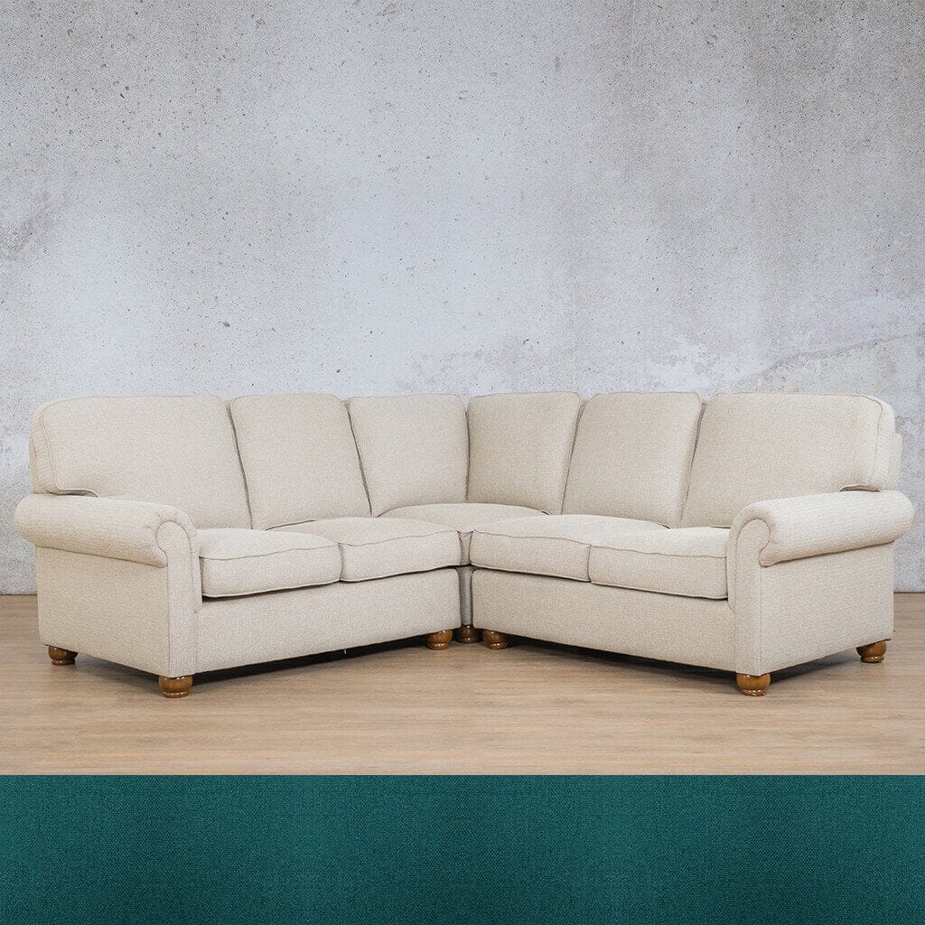 Salisbury Fabric L-Sectional 5 Seater Fabric Sectional Leather Gallery Turquoise 