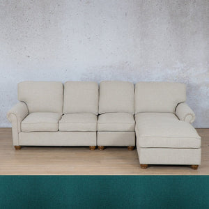 Salisbury Fabric Sofa Chaise Modular Sectional - RHF Fabric Corner Suite Leather Gallery Turquoise 