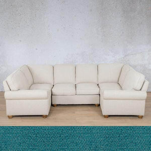 Salisbury Fabric U-Sofa Sectional Fabric Sectional Leather Gallery Turquoise 