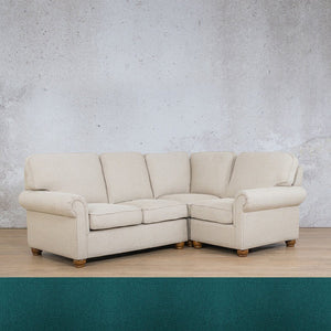 Salisbury Fabric L-Sectional 4 Seater - RHF Fabric Sectional Leather Gallery Turquoise 