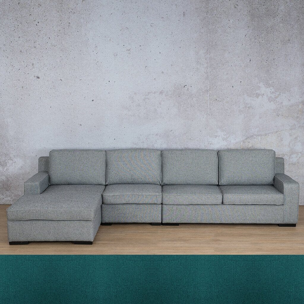 Rome Fabric Sofa Chaise Modular Sectional - LHF Fabric Corner Suite Leather Gallery Turquoise 