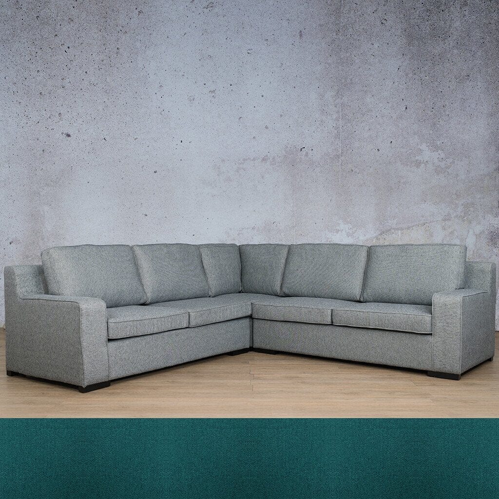 Rome Fabric L-Sectional 5 Seater Fabric Corner Suite Leather Gallery Turquoise 