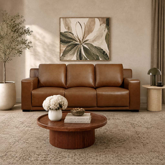 Tosca 3 Seater Leather Couch